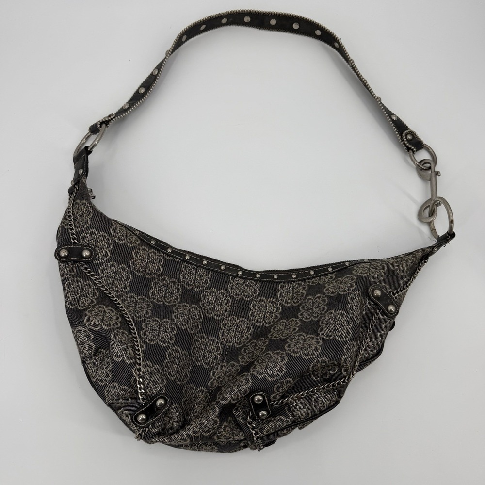 Vintage KATHY Van Zeland Brown And Gold Purse Shoulder Bag Hobo Bag Slouch